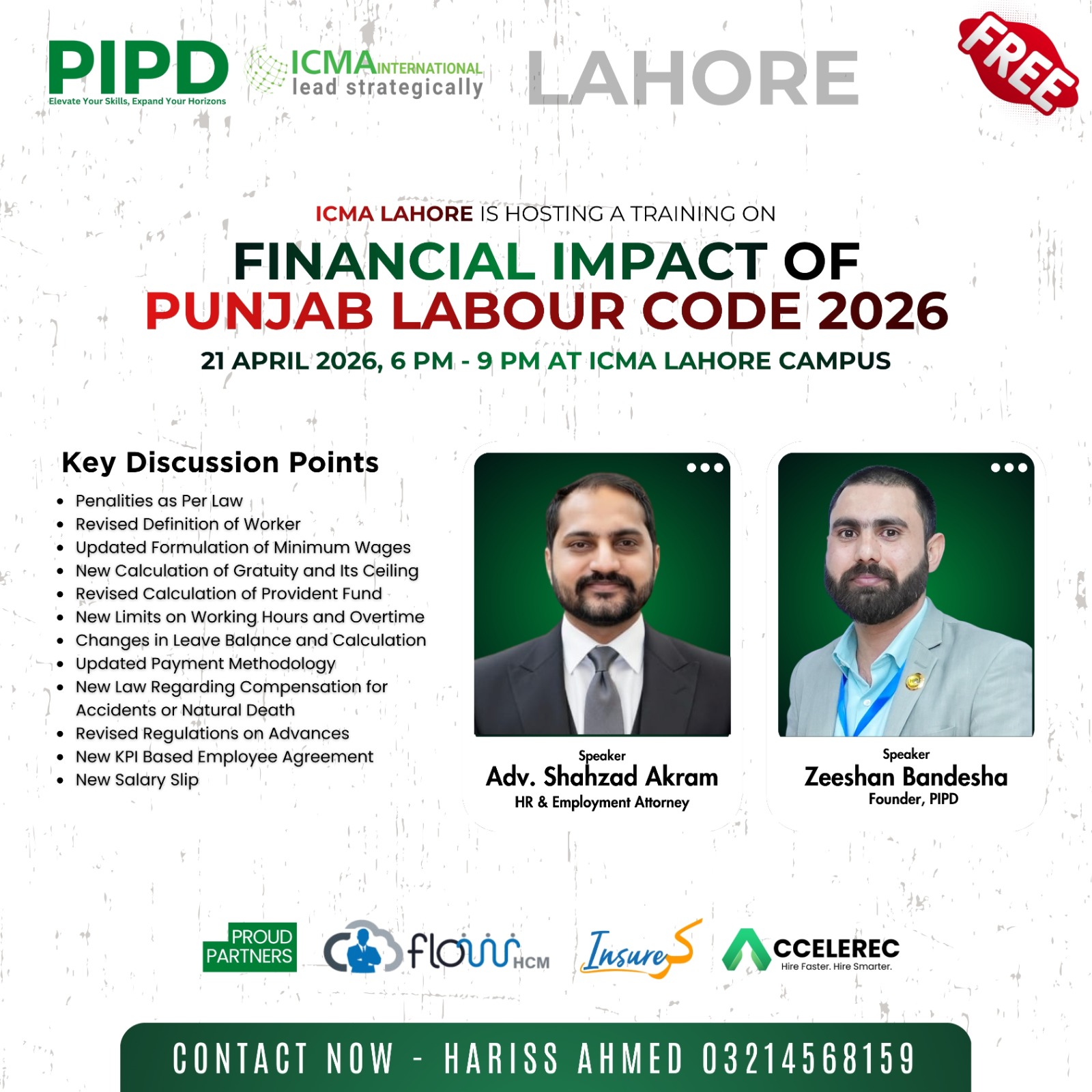 A professional training session hosted by ICMA Lahore on the “Financial Impact of Punjab Labour Code 2026.”